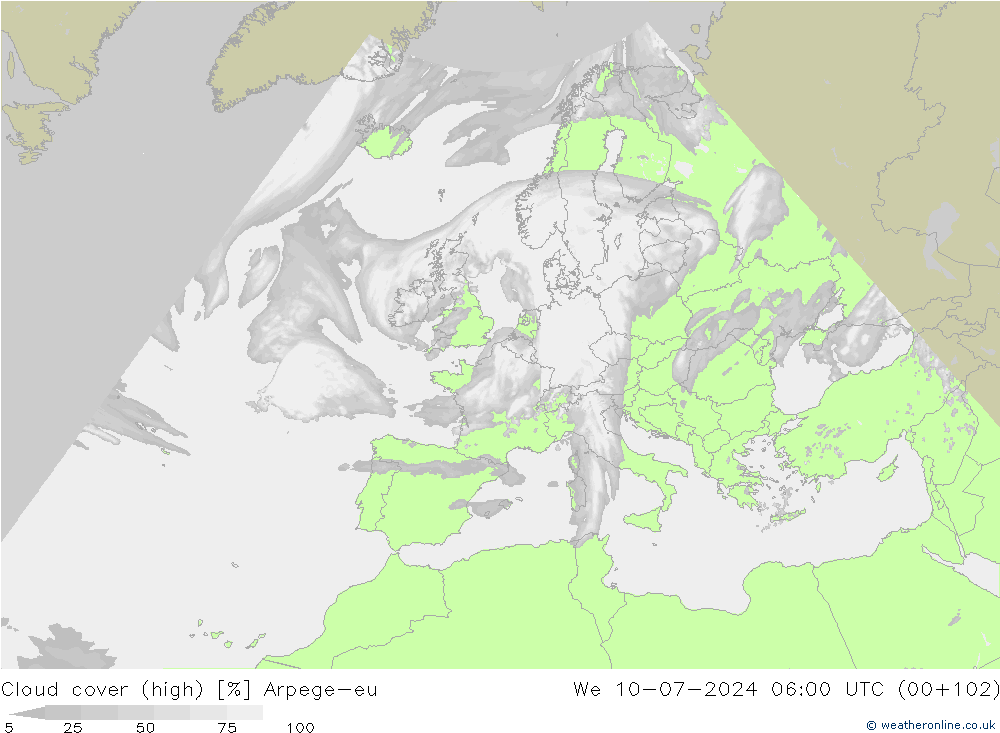 云 (中) Arpege-eu 星期三 10.07.2024 06 UTC