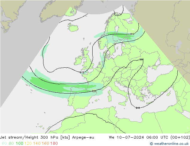 高速氣流 Arpege-eu 星期三 10.07.2024 06 UTC