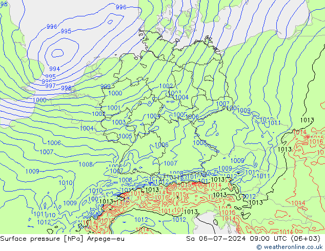 Luchtdruk (Grond) Arpege-eu za 06.07.2024 09 UTC