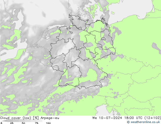 云 (低) Arpege-eu 星期三 10.07.2024 18 UTC