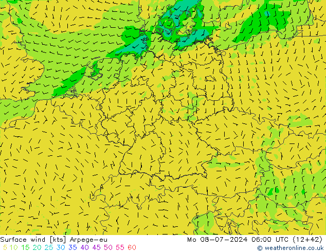 风 10 米 Arpege-eu 星期一 08.07.2024 06 UTC