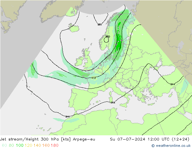 高速氣流 Arpege-eu 星期日 07.07.2024 12 UTC