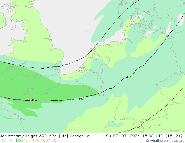 高速氣流 Arpege-eu 星期日 07.07.2024 18 UTC
