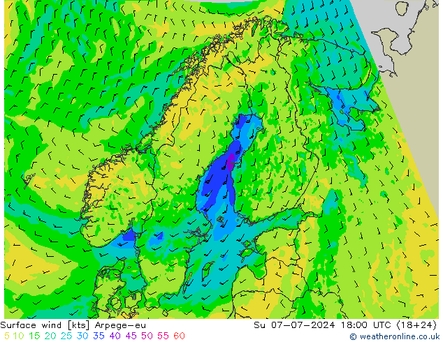 风 10 米 Arpege-eu 星期日 07.07.2024 18 UTC