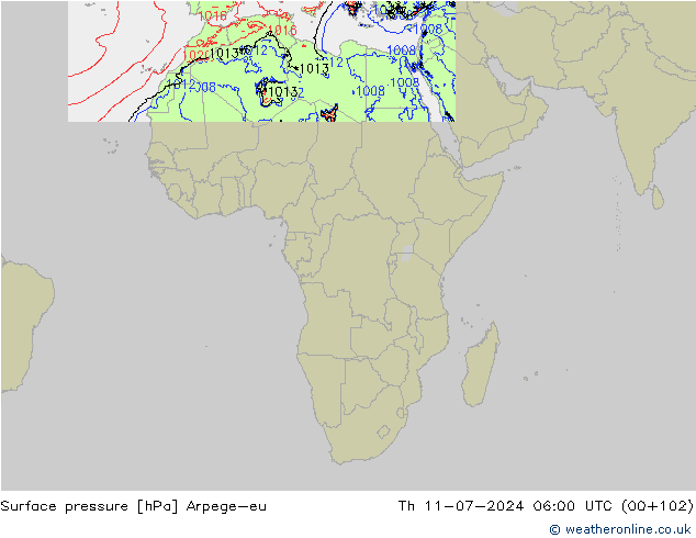 Luchtdruk (Grond) Arpege-eu do 11.07.2024 06 UTC