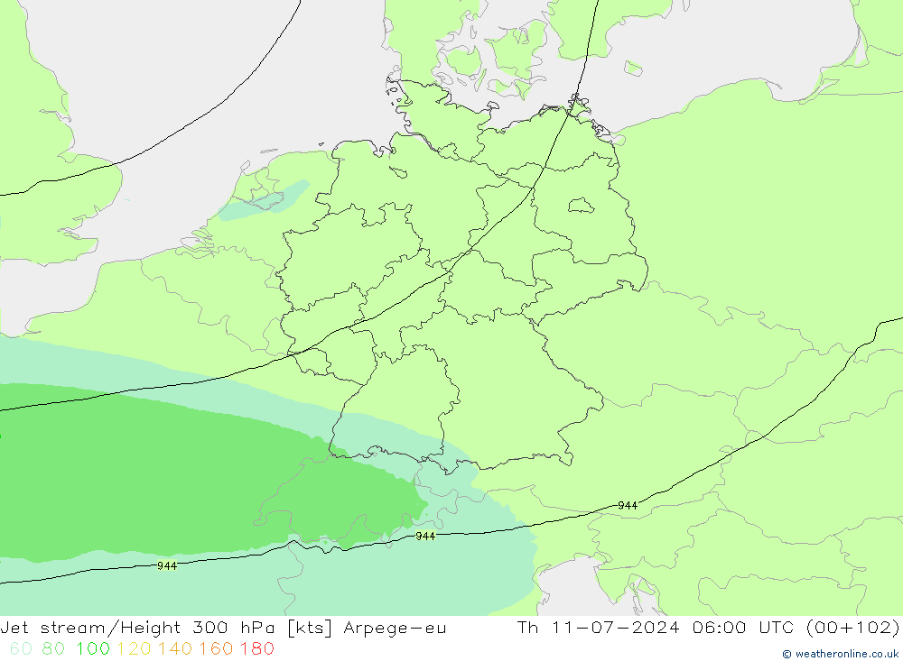 高速氣流 Arpege-eu 星期四 11.07.2024 06 UTC