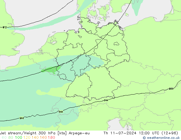 高速氣流 Arpege-eu 星期四 11.07.2024 12 UTC