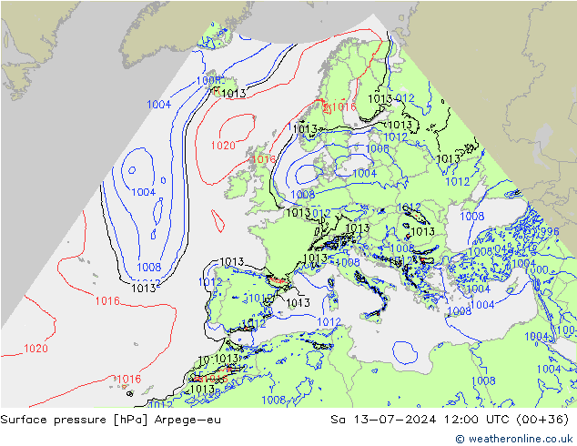 Luchtdruk (Grond) Arpege-eu za 13.07.2024 12 UTC