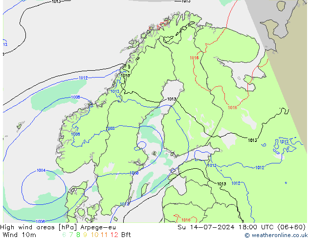 Windvelden Arpege-eu zo 14.07.2024 18 UTC