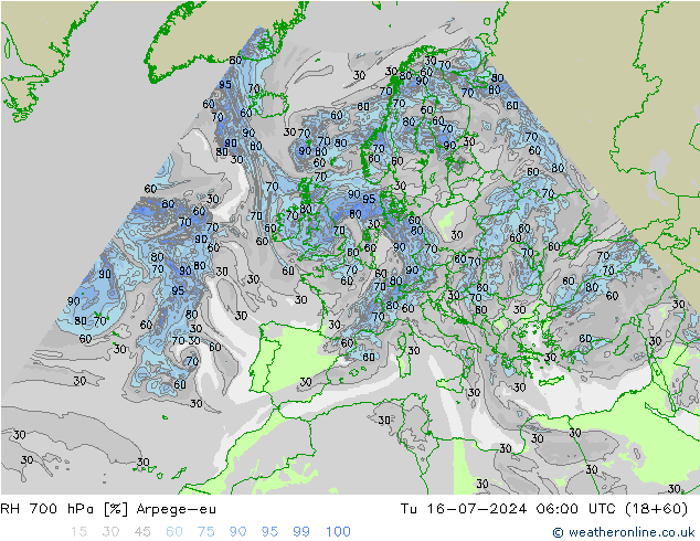 RV 700 hPa Arpege-eu di 16.07.2024 06 UTC