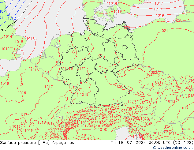 Luchtdruk (Grond) Arpege-eu do 18.07.2024 06 UTC