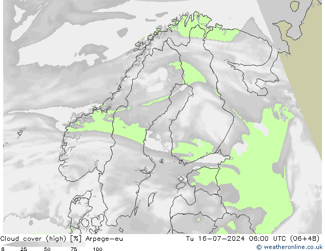 Bewolking (Hoog) Arpege-eu di 16.07.2024 06 UTC