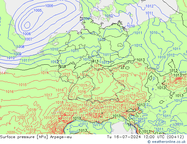 Luchtdruk (Grond) Arpege-eu di 16.07.2024 12 UTC