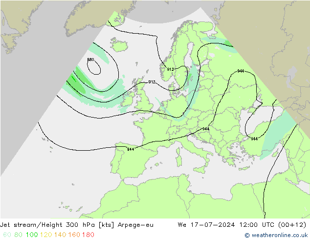 高速氣流 Arpege-eu 星期三 17.07.2024 12 UTC