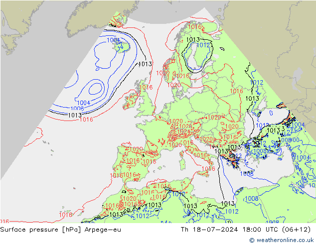 Luchtdruk (Grond) Arpege-eu do 18.07.2024 18 UTC