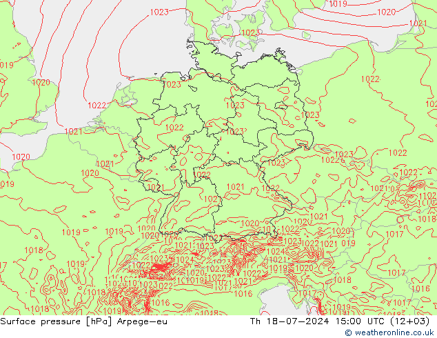 Luchtdruk (Grond) Arpege-eu do 18.07.2024 15 UTC