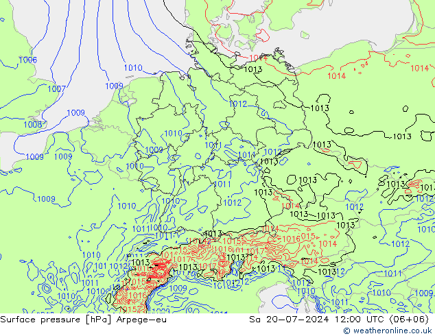 Luchtdruk (Grond) Arpege-eu za 20.07.2024 12 UTC