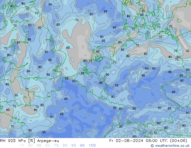 RV 925 hPa Arpege-eu vr 02.08.2024 06 UTC