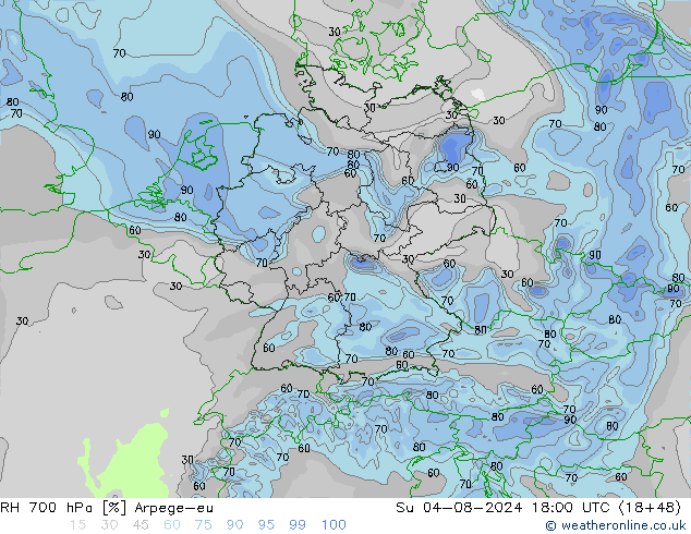 RV 700 hPa Arpege-eu zo 04.08.2024 18 UTC