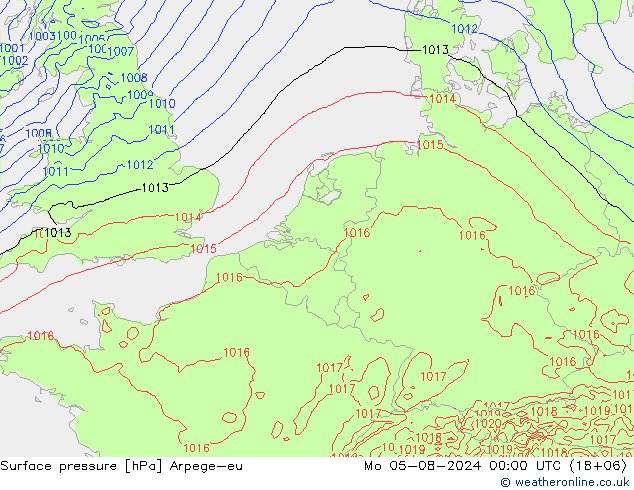 Luchtdruk (Grond) Arpege-eu ma 05.08.2024 00 UTC