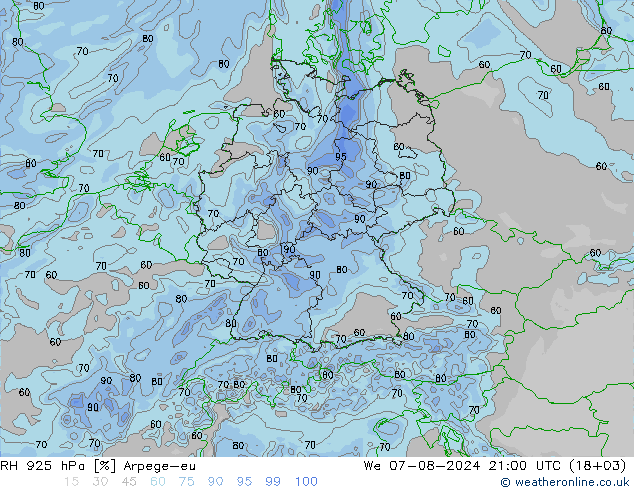 RV 925 hPa Arpege-eu wo 07.08.2024 21 UTC