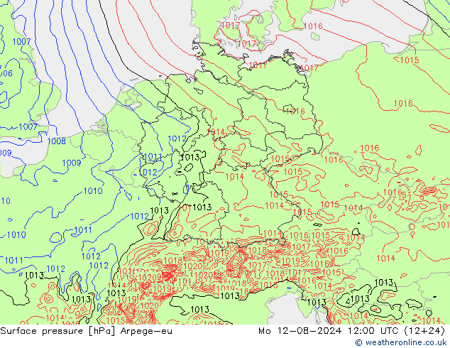 Luchtdruk (Grond) Arpege-eu ma 12.08.2024 12 UTC