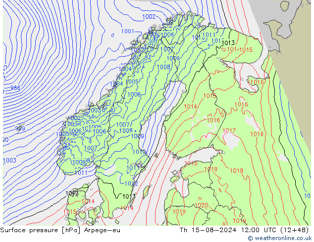 Luchtdruk (Grond) Arpege-eu do 15.08.2024 12 UTC