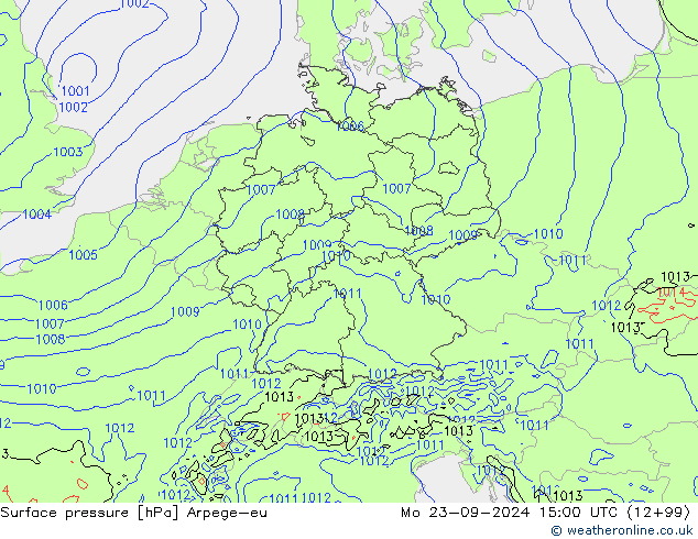 Luchtdruk (Grond) Arpege-eu ma 23.09.2024 15 UTC