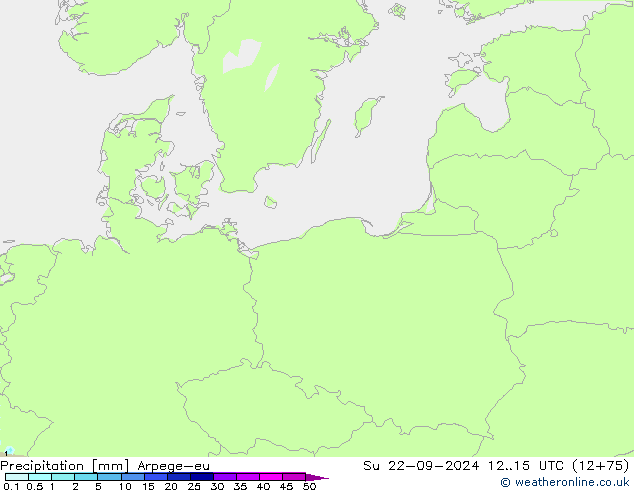 Srážky Arpege-eu Ne 22.09.2024 15 UTC