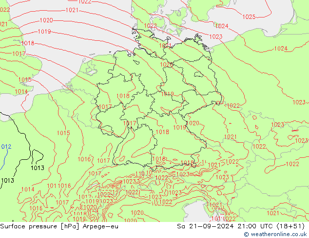 pressão do solo Arpege-eu Sáb 21.09.2024 21 UTC