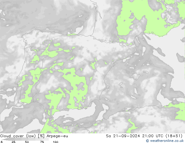 Wolken (tief) Arpege-eu Sa 21.09.2024 21 UTC