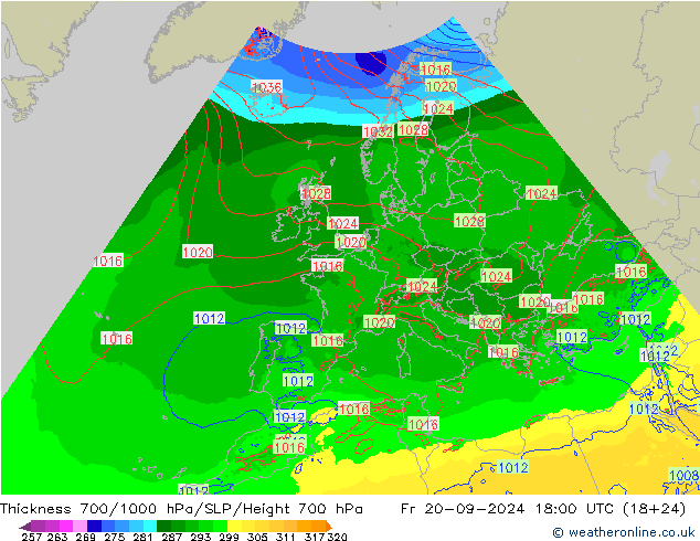 Thck 700-1000 hPa Arpege-eu Sex 20.09.2024 18 UTC