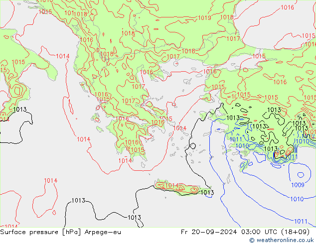 Surface pressure Arpege-eu Fr 20.09.2024 03 UTC