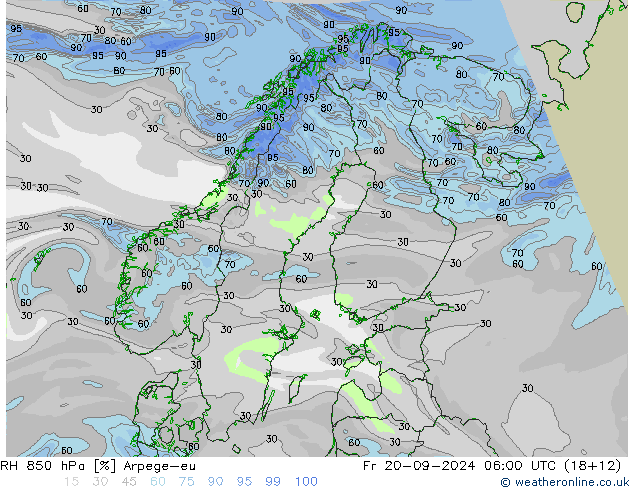 850 hPa Nispi Nem Arpege-eu Cu 20.09.2024 06 UTC