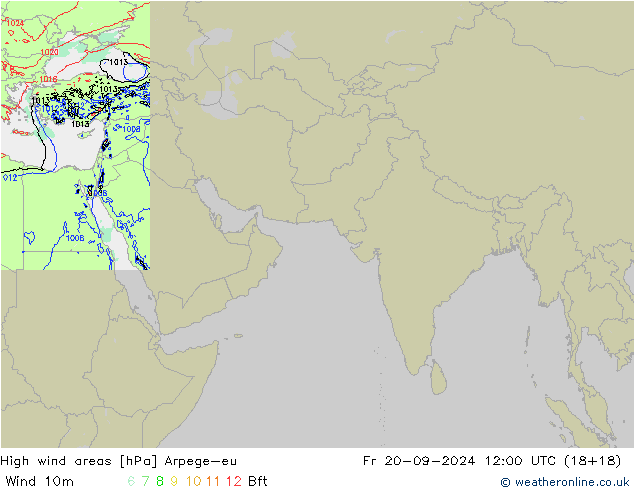 High wind areas Arpege-eu  20.09.2024 12 UTC