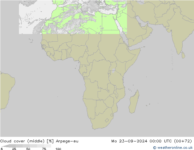 Nuages (moyen) Arpege-eu lun 23.09.2024 00 UTC