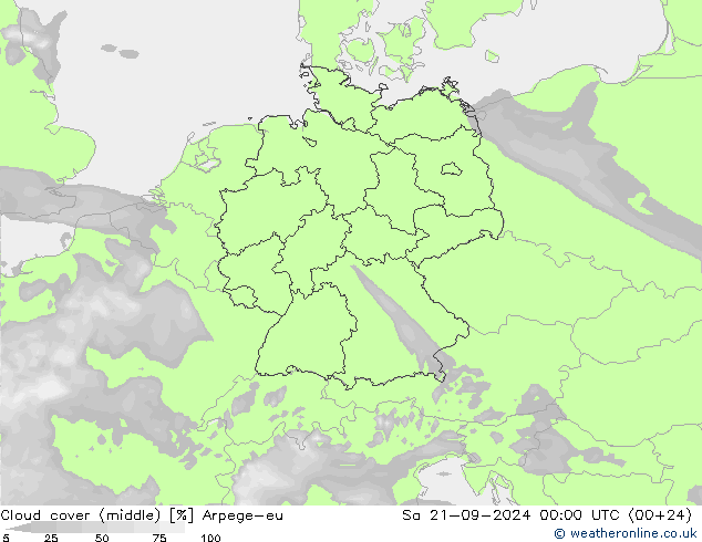 Nubi medie Arpege-eu sab 21.09.2024 00 UTC