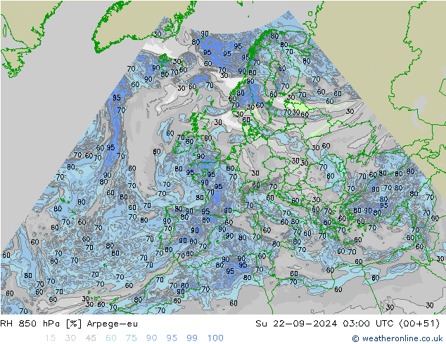 850 hPa Nispi Nem Arpege-eu Paz 22.09.2024 03 UTC