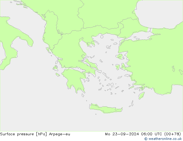 pressão do solo Arpege-eu Seg 23.09.2024 06 UTC