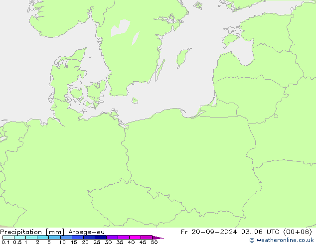 Precipitación Arpege-eu vie 20.09.2024 06 UTC