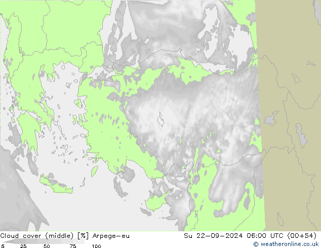 oblačnosti uprostřed Arpege-eu Ne 22.09.2024 06 UTC