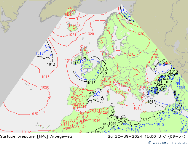 Bodendruck Arpege-eu So 22.09.2024 15 UTC