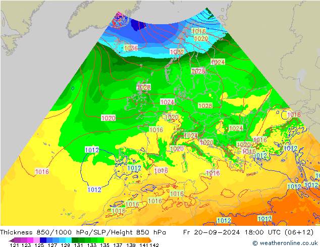 Schichtdicke 850-1000 hPa Arpege-eu Fr 20.09.2024 18 UTC