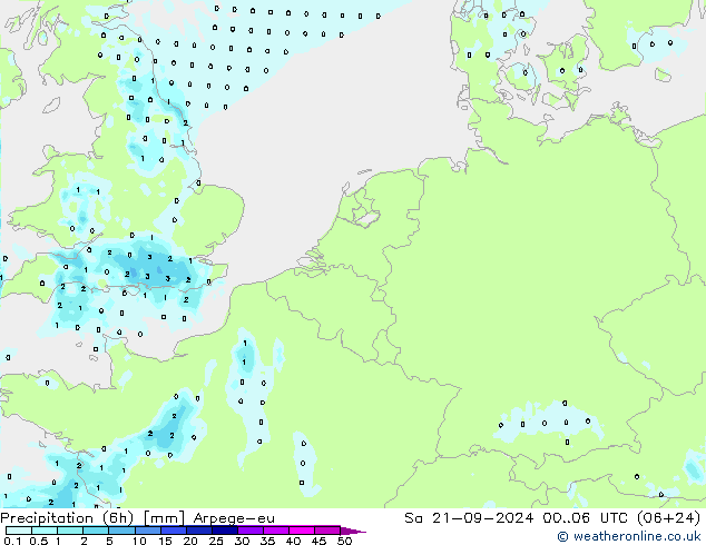 Nied. akkumuliert (6Std) Arpege-eu Sa 21.09.2024 06 UTC