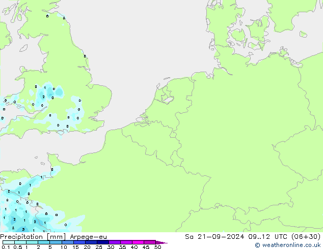 Precipitation Arpege-eu Sa 21.09.2024 12 UTC