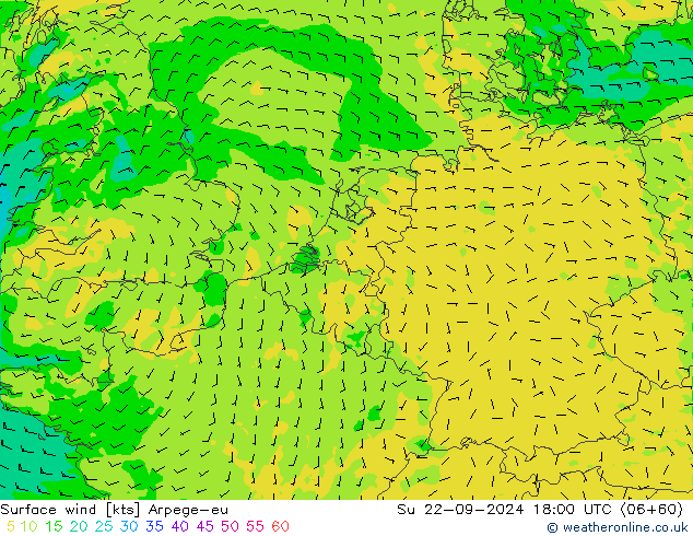  10 m Arpege-eu  22.09.2024 18 UTC