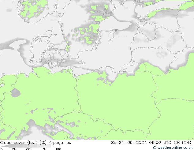 облака (низкий) Arpege-eu сб 21.09.2024 06 UTC