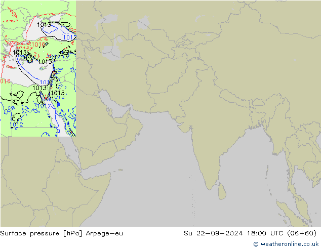 Atmosférický tlak Arpege-eu Ne 22.09.2024 18 UTC