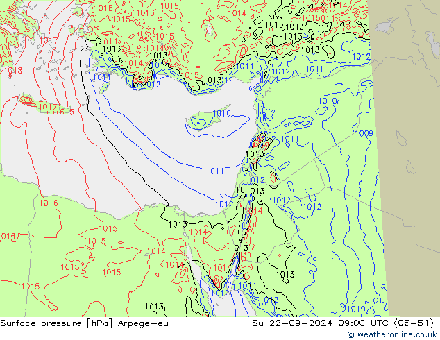 Bodendruck Arpege-eu So 22.09.2024 09 UTC