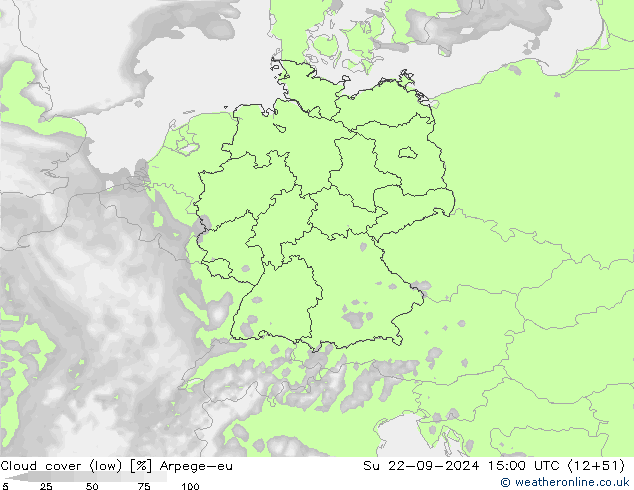 облака (низкий) Arpege-eu Вс 22.09.2024 15 UTC